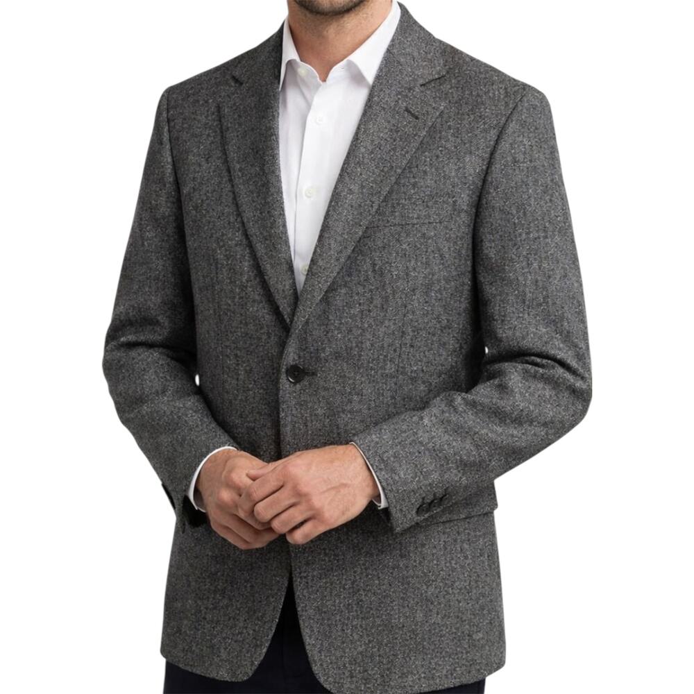 Vintage Burberrys Suit Jacket Notch Lapel Two Button Lined Pocket Gray 42L
